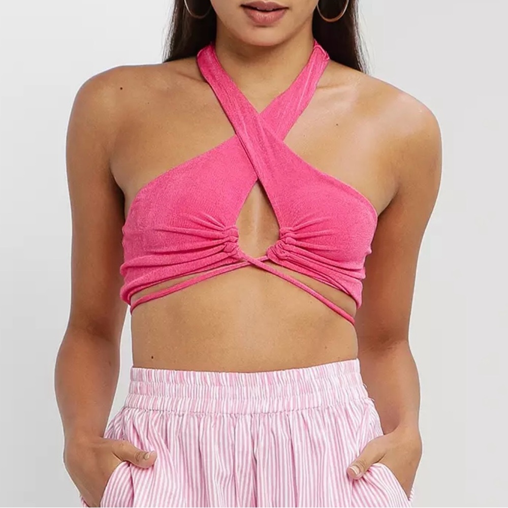 HARLOW  SEXY CROP TOP  PEPPERMAYO Ladies US Size: 2 Pink Nwt